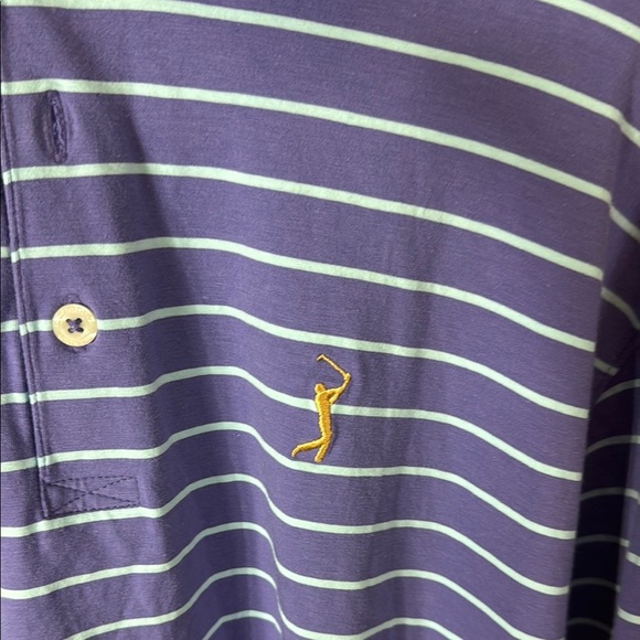 B Draddy The Players Men's Purple Striped Polo Shirt Size Large - Picture 3 of 10